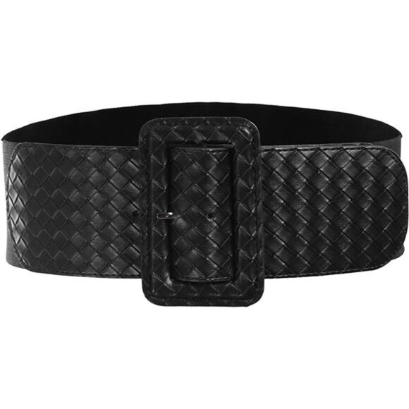 Women's Stretchy Belt 1950s 3 Inch Wide Elastic Belts - Picture 1 of 7